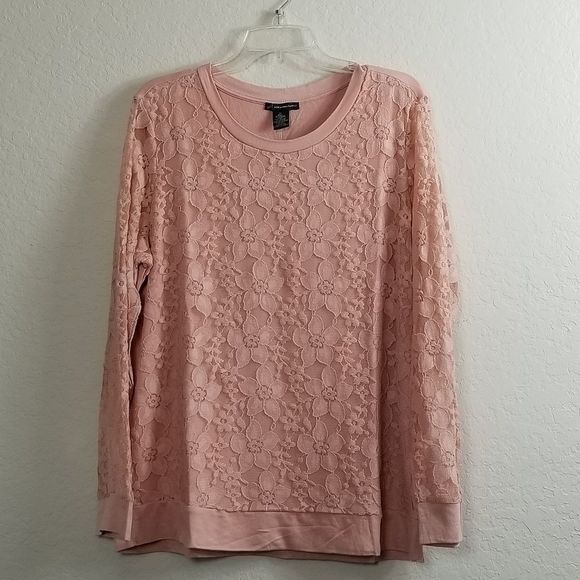 NEW Lace Top Adrianna Papell sheer lace sleeves - Picture 5 of 5